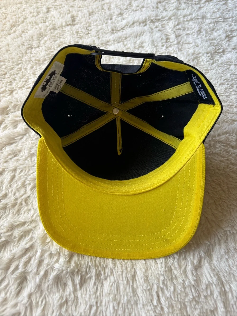Kids Black and Yellow Batman Logo Snapback Hat